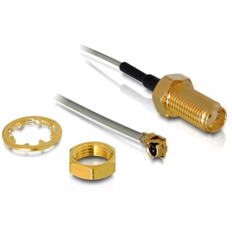 Cabo coaxial DeLOCK 88419 I-PEX M / SMA F 0,2 m cinzento