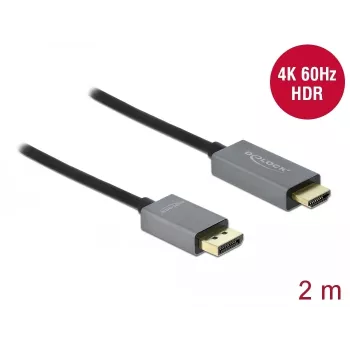 Cabo DisplayPort para HDMI DeLOCK Ativo 1.4 4K 60Hz 2m