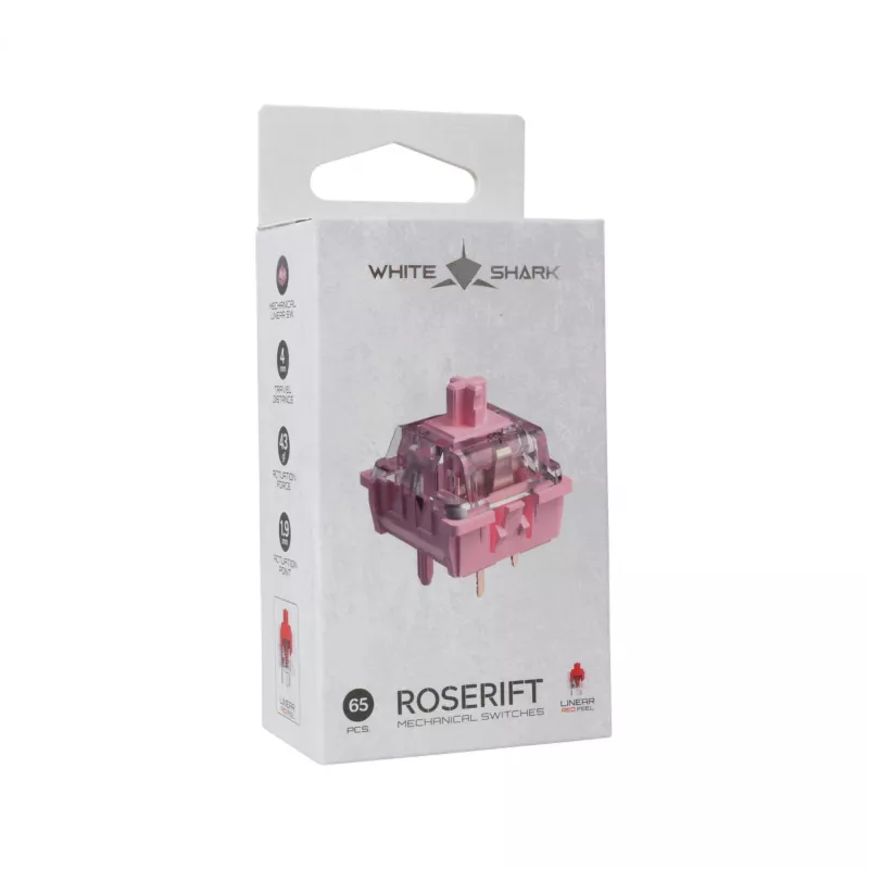 White Shark Roserift interruptores mecânicos para teclado, 65 unid.