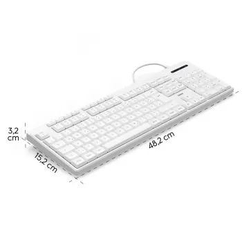 Teclado com fios Hama CK-200 USB Branco