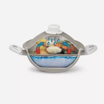 Panela Pensofal White Diamond Vapsi 24 cm com duas pegas e tampa