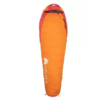 Saco-cama Volven VOLVEN TRAVELLER Right Orange – em forma de múmia, fecho de correr à direita, individual