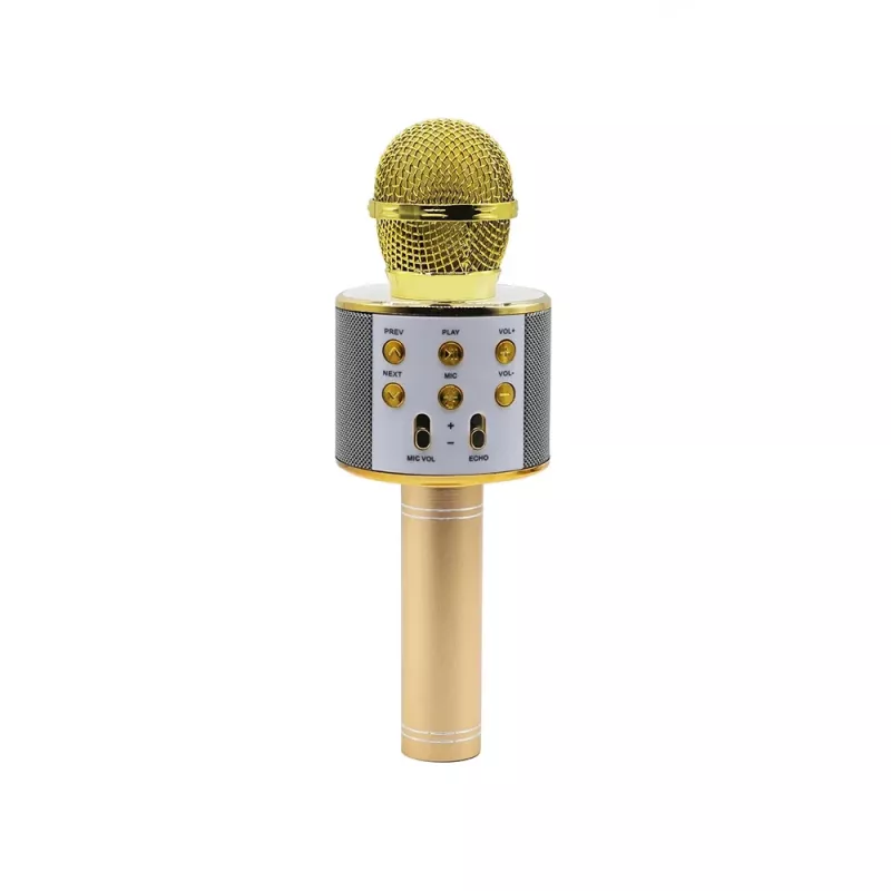 Microfone MANTA MIC10-G dourado cardioide portátil — condensador cardioide, design de mão