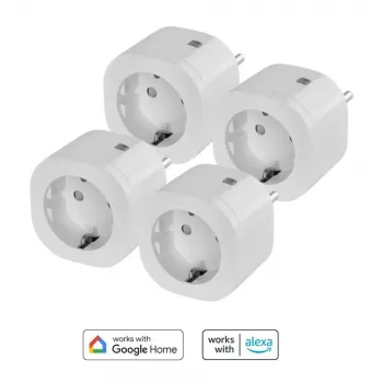 Conjunto de tomadas inteligentes Omajin OBU-4SP-SK-01 — pack de 4 tomadas inteligentes compatíveis com Wi-Fi