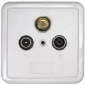 Axing SSD 2-00 Tomada coaxial terminal F-Type, branco