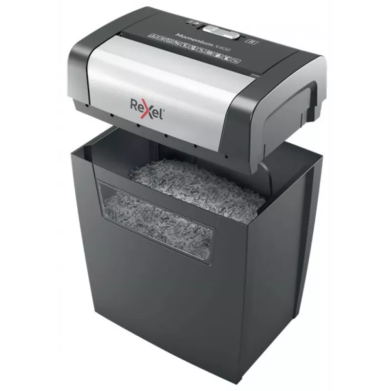 Rexel Momentum X406 triturador de papel P4, corte cruzado, 4 x 30 mm, 6 folhas, 15 l