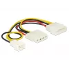 Cabo de alimentação interno DeLOCK 83658 0,39 m 3 pinos para 2 x Molex 4 pinos