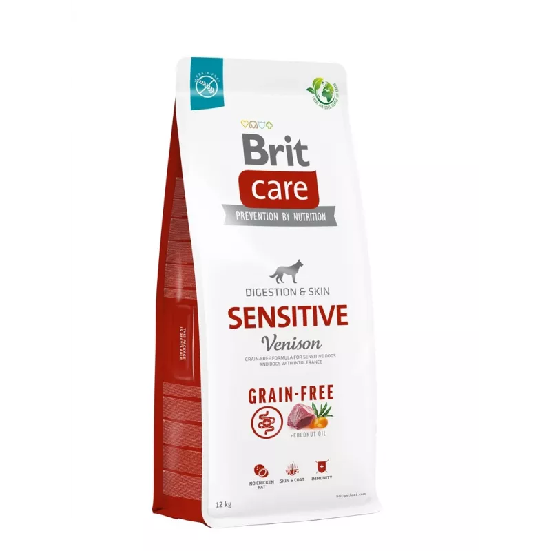 Comida seca para cães Brit Care Grain-Free Sensitive 12 kg — Batata & Veado, Cães Adultos, Estômago Sensível, sem glúten e sem lactose