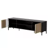 Móvel RTV Cama MERCI 180 x 40 x 53.5 cm preto/carvalho artisan