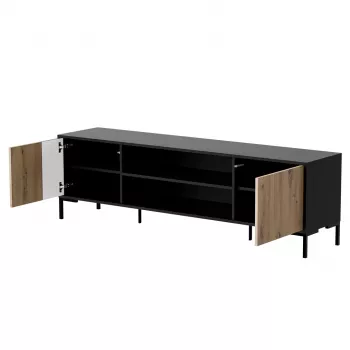Móvel RTV Cama MERCI 180 x 40 x 53.5 cm preto/carvalho artisan