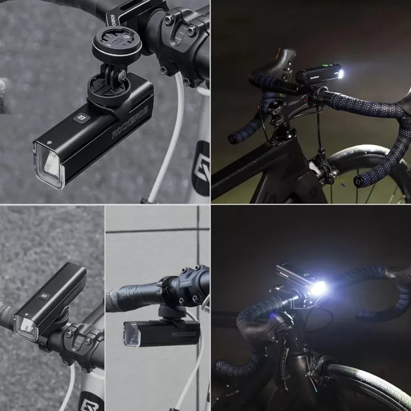Luz frontal de bicicleta Rockbros RHL1000 24610002001 1000 lm + cabo USB-C para USB-A, preto