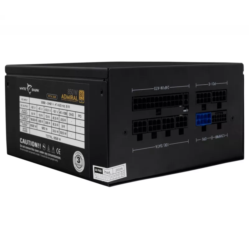 Fonte de alimentação White Shark GPSU-850W Admiral 850W