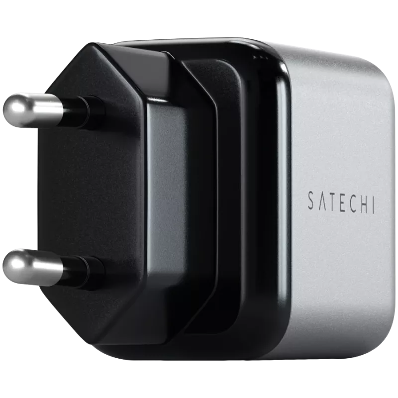 Carregador para dispositivos móveis Satechi ST-UC30WCM-EU — carregador AC universal para interior com 1× USB-C, Preto/Prateado