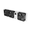 Grelha de ventilação vertical 19 polegadas para armário rack, 3 ventoinhas, 230 V, cinzento