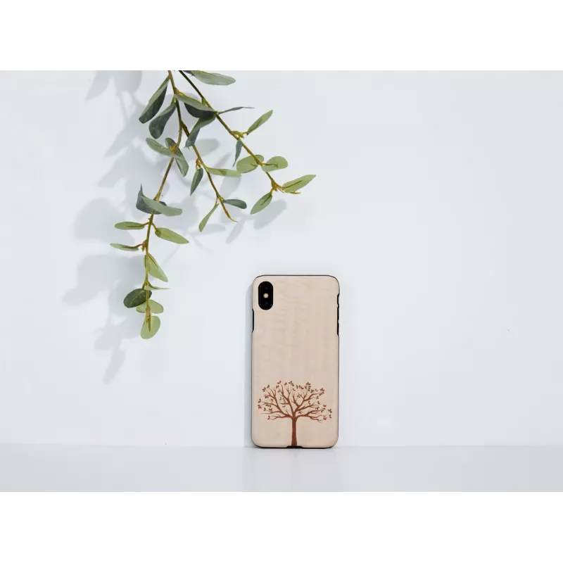 Capa para smartphone Man and Wood para iPhone X/XS, madeira de macieira, preto
