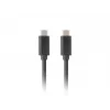 Cabo USB-C para C LANBERG CA-CMCM-32CU-0018-BK USB 3.2 Gen 2, 1,8 m, preto, 100 W PD, vídeo 4K