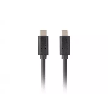 Cabo USB-C para C LANBERG CA-CMCM-32CU-0018-BK USB 3.2 Gen 2, 1,8 m, preto, 100 W PD, vídeo 4K