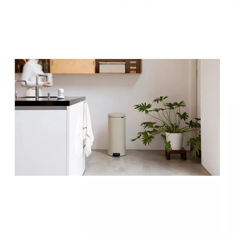 Balde do lixo redondo bege Brabantia NewIcon 30 L