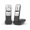 Telefone analógico Gigaset A690 Duo identificação de chamadas preto, prateado