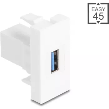 Módulo USB Type-A 5 Gbit/s DELOCK Easy 45 — Type-A fêmea para Type-A, 5 Gbit/s