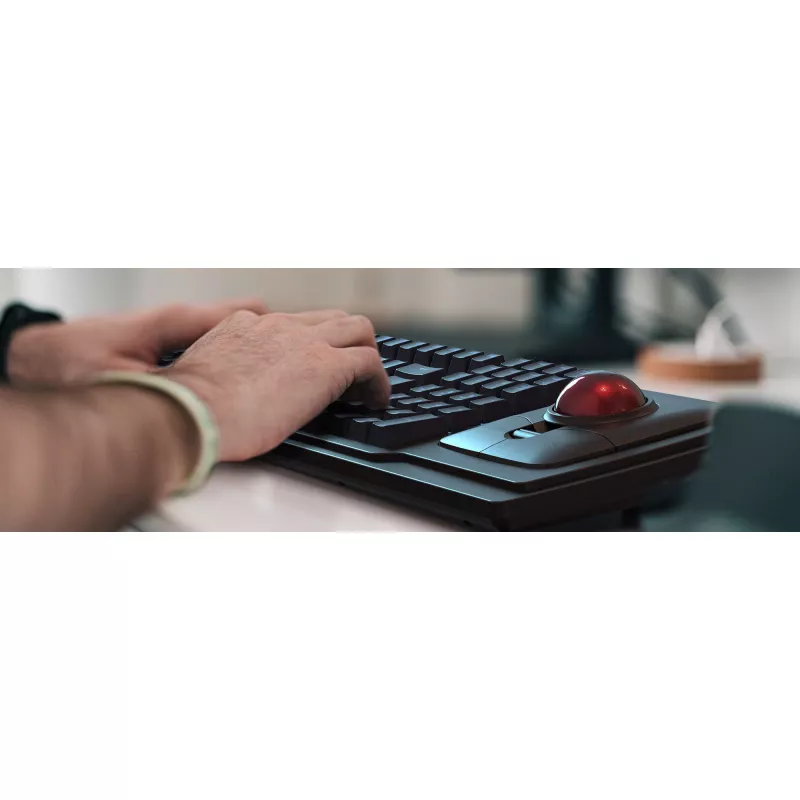 Teclado mecânico com fio tamanho completo KeySonic KSK-8202ELU-T (DE) — USB, layout alemão, preto