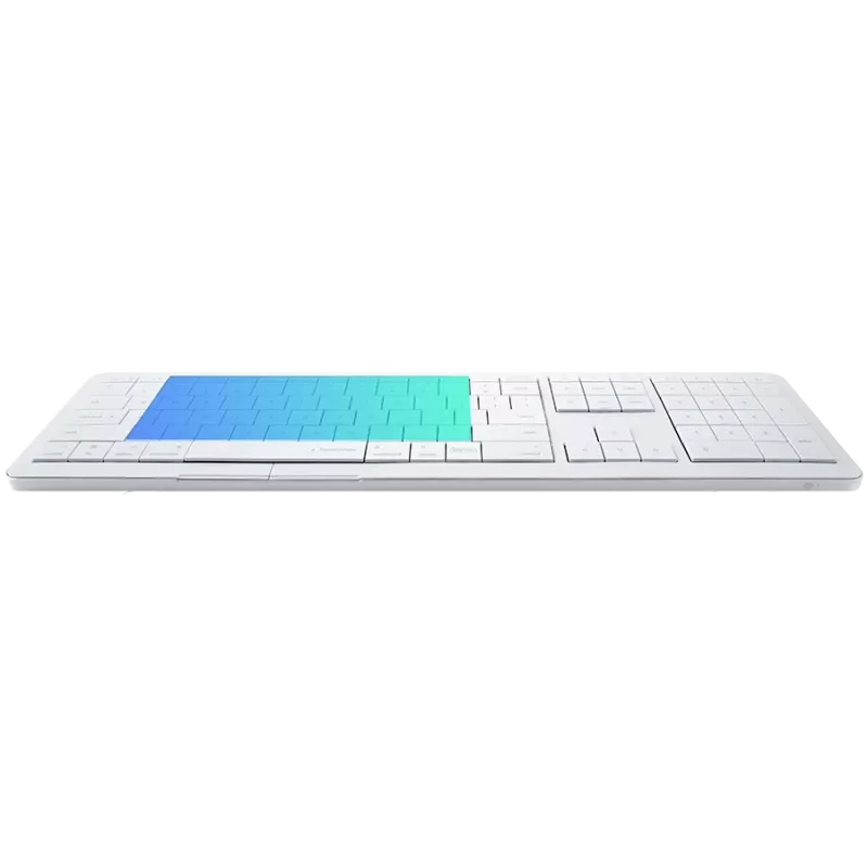 Teclado sem fios CLEVETURA CLVX 1 Touch-On-Keys AI — layout ANSI US Mac, interruptores scissor, caixa de alumínio, RGB interativo