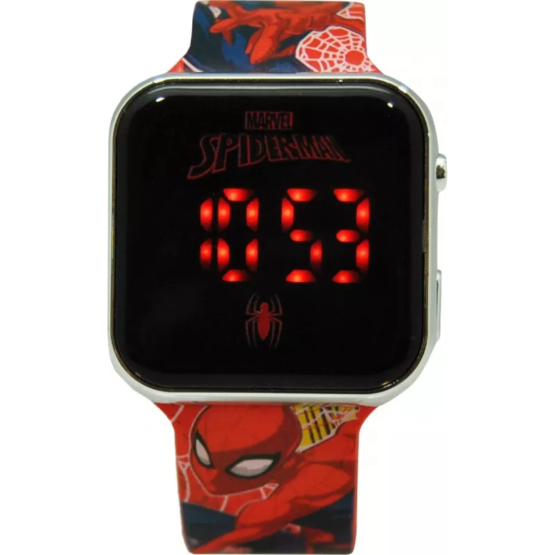 Relógio de pulso LED com calendário Spiderman