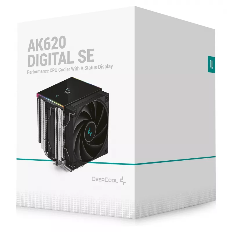 DeepCool AK620 Digital SE cooler a ar para CPU, Intel/AMD, LGA1700/LGA1200/AM4/AM5, 120 mm, preto
