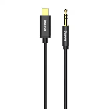 Cabo de áudio Baseus Yiven USB-C para mini jack 3,5 mm, 1,2 m (preto)