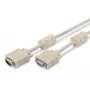 Cabo de extensão VGA para monitor DIGITUS AK-310203-030-E — 3 m, VGA (D-Sub) para VGA (D-Sub), 3Koax+7 condutores, bege
