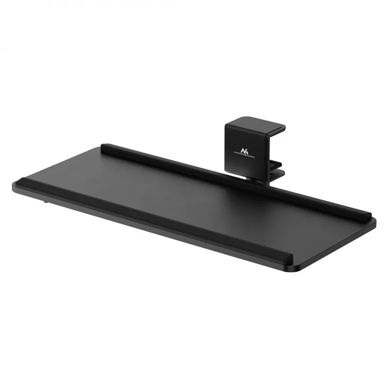Suporte de teclado sob a secretária Maclean, carga máx. 5 kg, ajustável horizontal e verticalmente, preto, MC-108 B