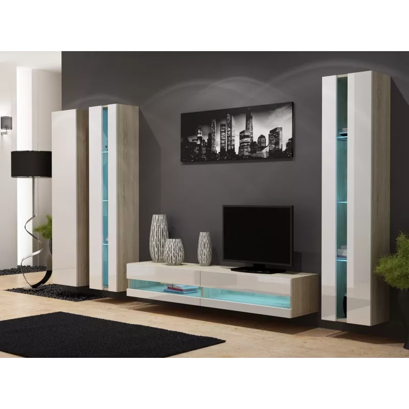 Estante Cama VIGO NEW 180/40/30 Sonoma/branco brilhante