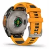 Garmin fenix 8 AMOLED Sapphire 47 mm relógio inteligente GPS, ecrã tátil de 3,56 cm (1,4") 454 x 454, Wi-Fi, titânio, bracelete de silicone Spark Orange/Graphite, grafite