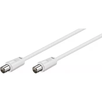 Cabo de ligação de antena Goobay Wentronic, branco, 2,5 m - ficha IEC/coaxial ficha IEC/coaxial (68147)
