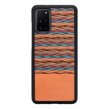 Capa para telemóvel Man and Wood para Samsung Galaxy S20+ — castanho xadrez com bordo preto