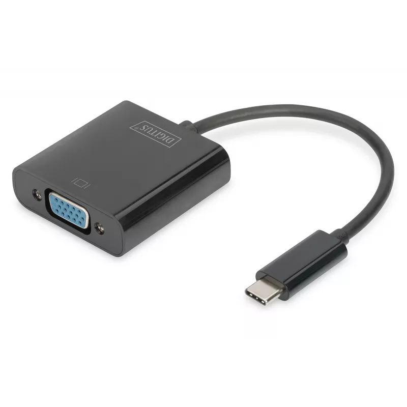 Adaptador USB-C para VGA DIGITUS DA-70853, Full HD 1080p, preto