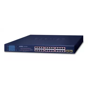 PLANET GSW-2620VHP - Switch - 24 x 10/100/1000 (PoE+) + 2 x Gigabit SFP - secretária, montagem em rack - PoE+ (GSW-2620VHP)