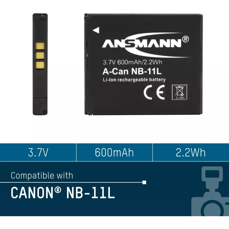 Bateria Ansmann A-Can NB-11L iões de lítio 600 mAh