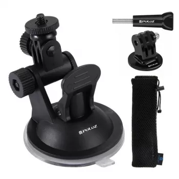 Puluz Suporte para para-brisas de automóvel para action cams (incl. Osmo Action 5 Pro, Insta360 X5)
