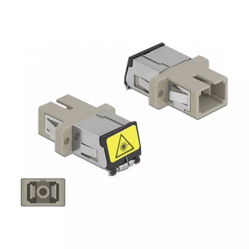 Acoplador de fibra ótica DeLOCK 86889 SC simplex fêmea para SC simplex fêmea multimodo bege