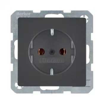 Tomada Type F berker 47436086 — 16 A, 250 V, antracite, caixa duroplástico
