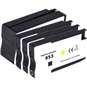 Renkforce embalagem combinada de tinta substitui HP 953 (6ZC69AE) embalagem combinada compatível preto, ciano, magenta, amarelo RF-I-HP953BKCMY4PK RF-5718854 (RF-5718854)