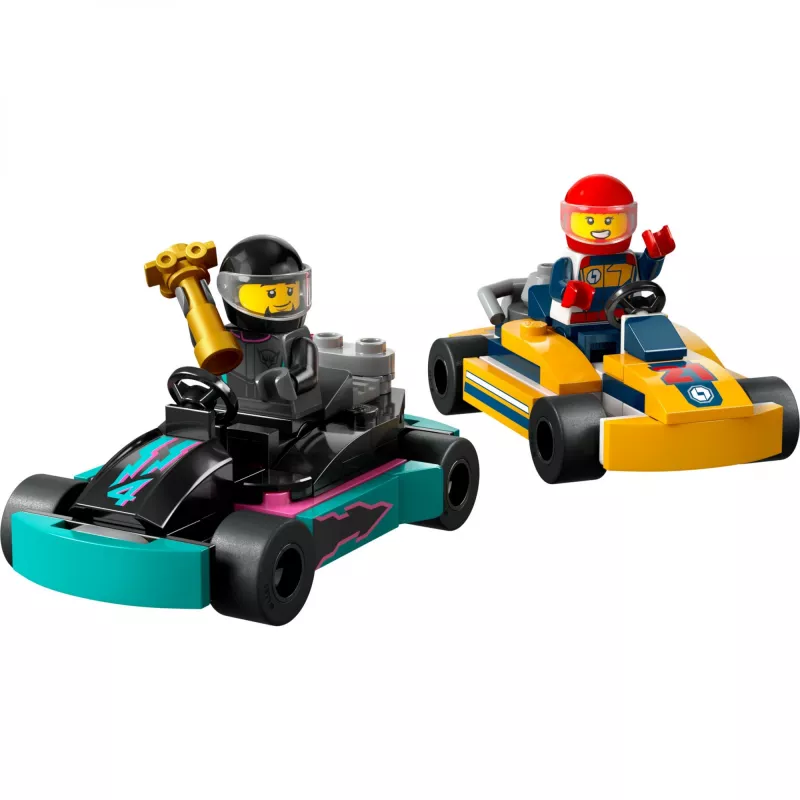 Brinquedo de construção LEGO 60400 City Karts com pilotos – conjunto de brincar com minifiguras e veículos