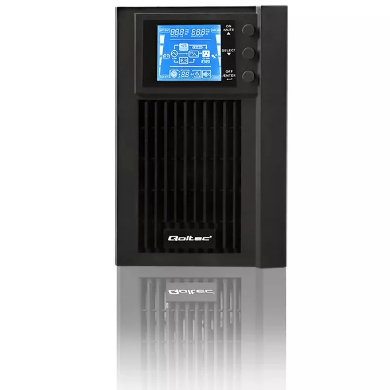 UPS Qoltec 53042 (fonte de alimentação ininterrupta) dupla conversão (online) 1 kVA 800 W 2 tomadas AC