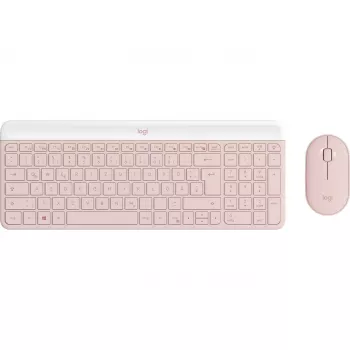Logitech Slim Wireless Combo MK470 - conjunto teclado-rato - sem fios - 2,4 GHz - QWERTY - rosa (920-011314)