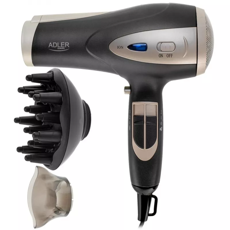 Secador de cabelo Adler AD 2248gc 2200W — iónico, 2 velocidades, 3 temperaturas, jato frio, difusor, concentrador, cabo de 1,8 m