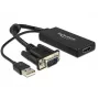 Cabo DeLOCK 0,25 m VGA+USB2.0-A/HDMI