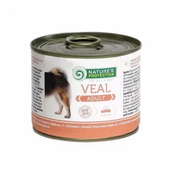 Comida húmida para cães nature’s protection Adult Vitela 200 g — alimento completo em lata para cães adultos, proteína 10,6%, gordura 6,9%, humidade 75%