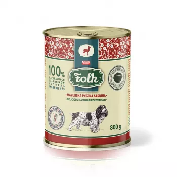 FOLK delicioso veado masúrio - comida húmida para cães - 800 g