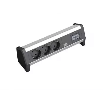 Distribuidor de energia Bachmann Desk 1 3 tomadas AC preto